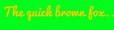 Image with Font Color FFC800 and Background Color 00FC1B